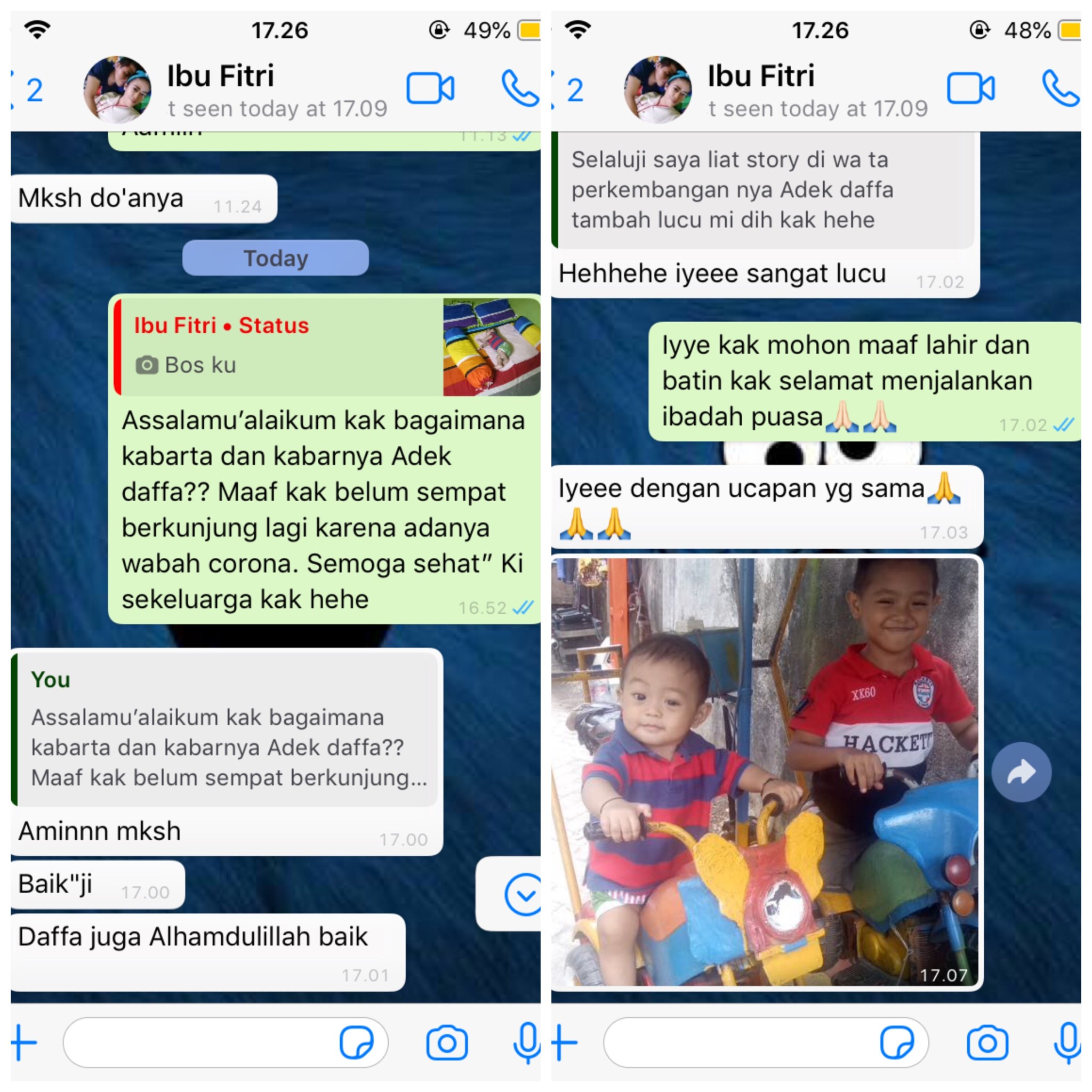 Follow up tumbuh kembang Adek Daffa 