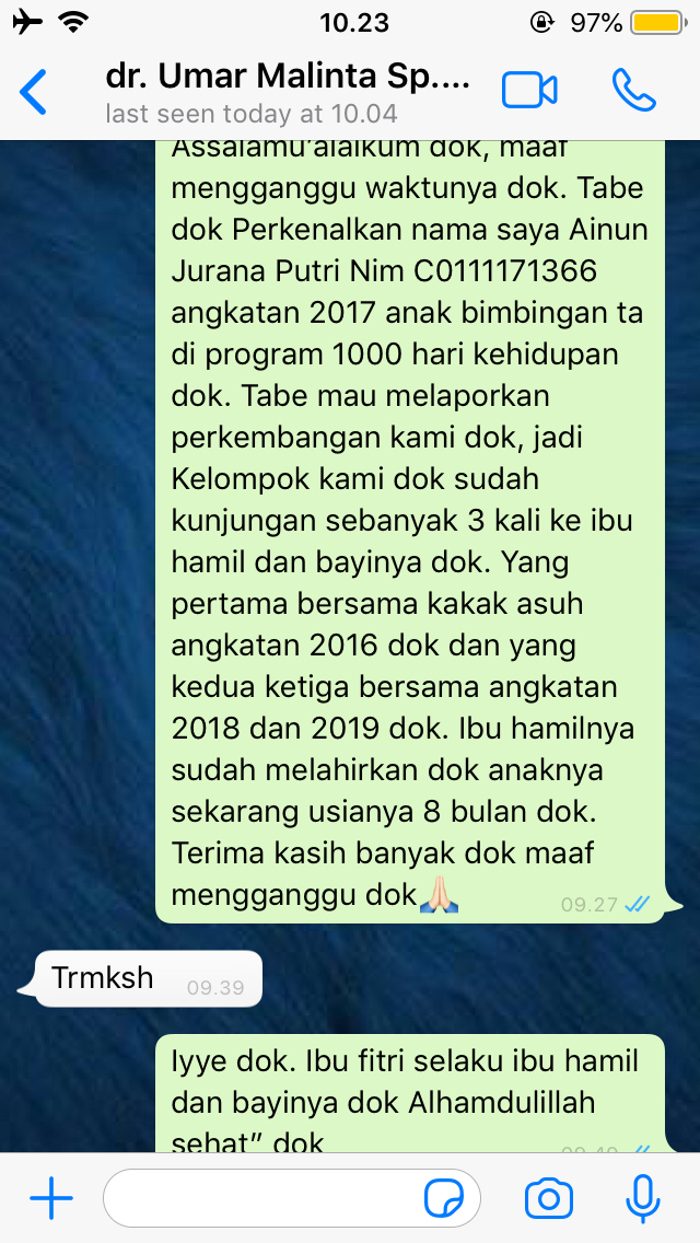 Diskusi dengan dokter pembimbing 