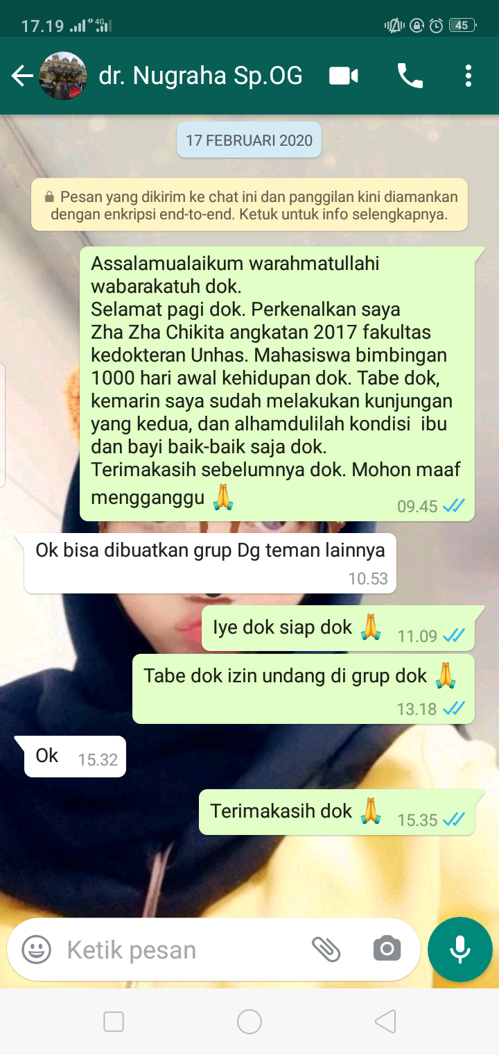 Konfirmasi ke dokter pembimbing P2KD