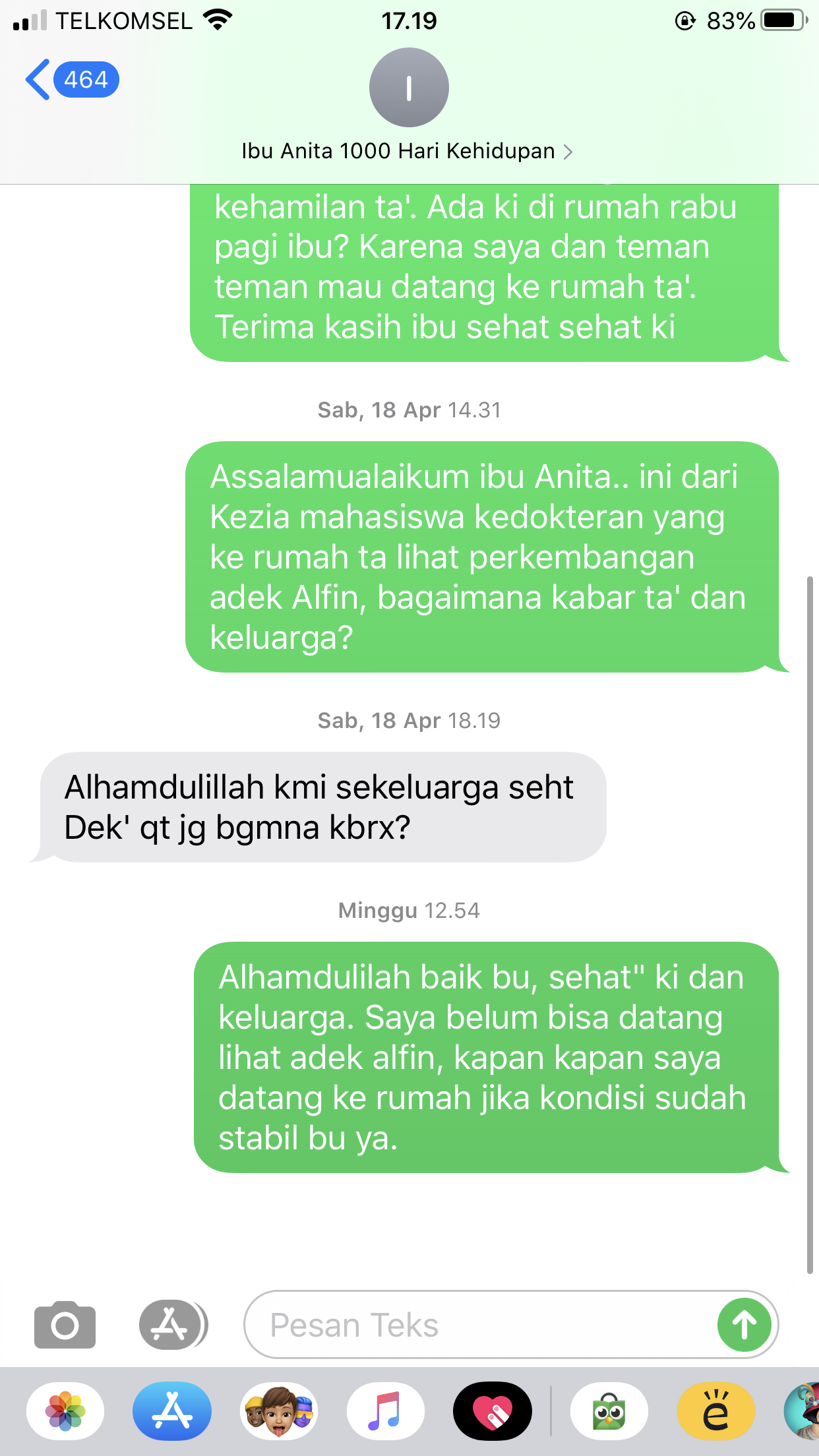Kabar ibu Anita dan adek Alfin bulan April 2020