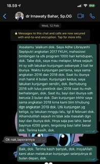 Diskusi / pelaporan pertama ke pembimbing