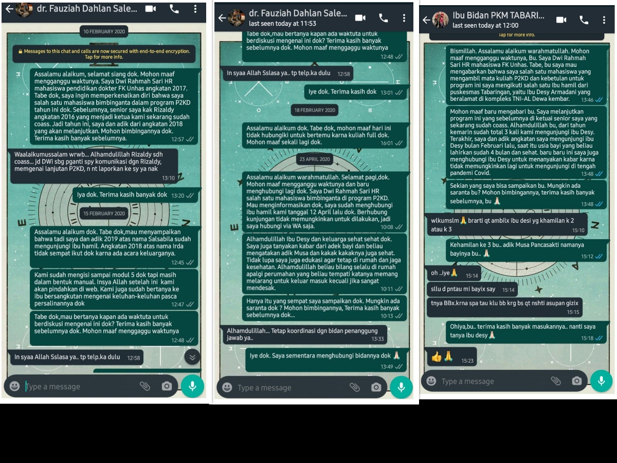 Diskusi dengan pembimbing dan bidan penanggung jawab
