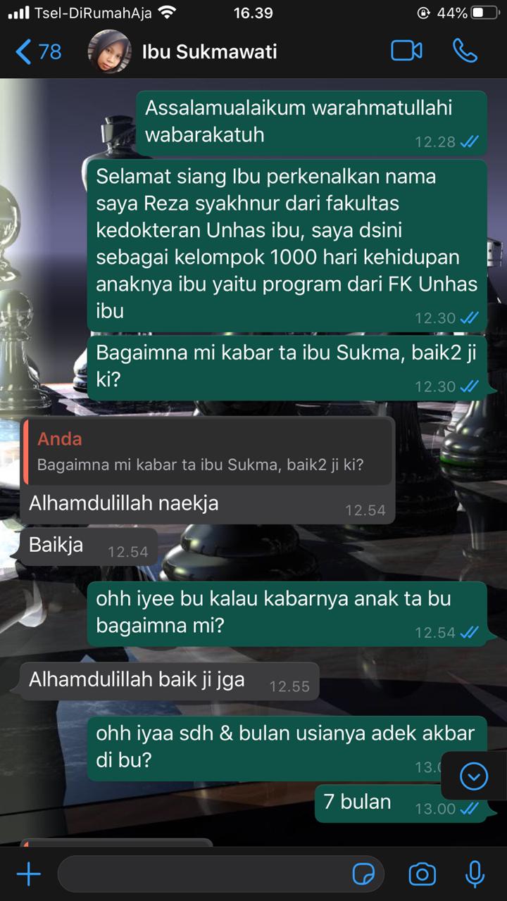Kunjungan ke adek akbar via WhatsApp 