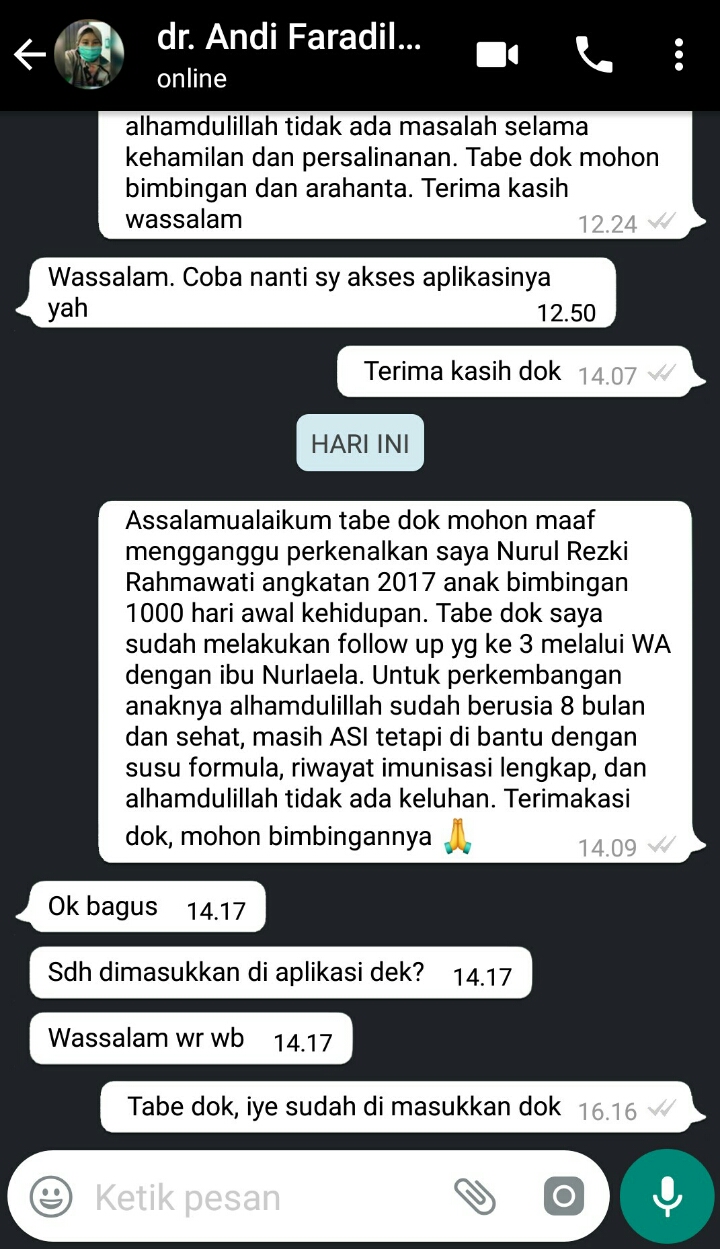 Laporan kepada pembimbing 