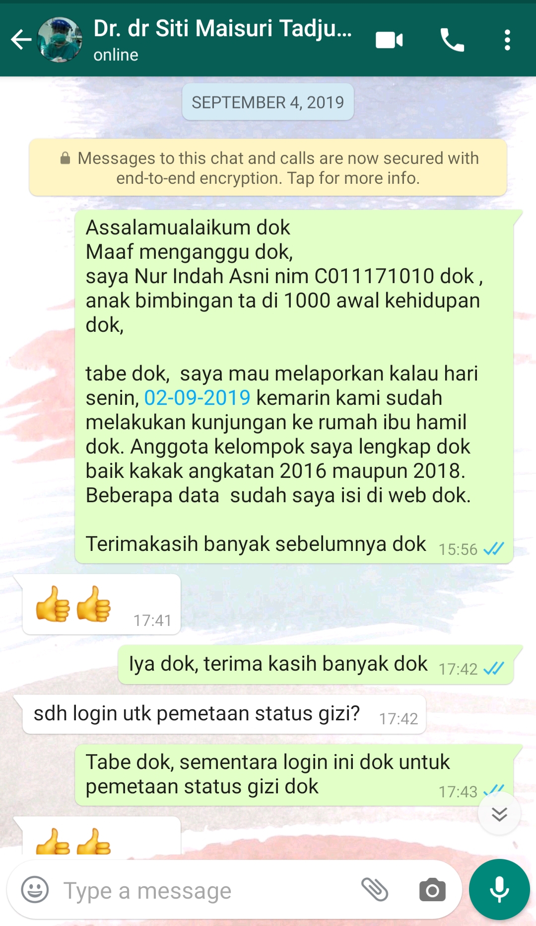 Pelaporan Kunjungan pada Dokter Pembimbing