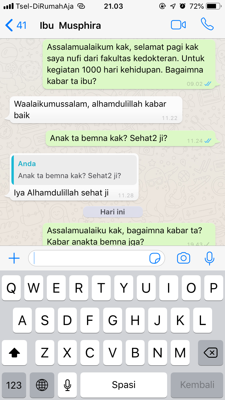 Follow up keadaan Ibu Musphira dan Adek Aqil
