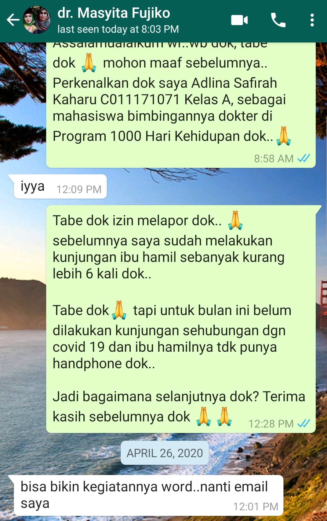 Pelaporan Terhadap Dosen Pembimbing