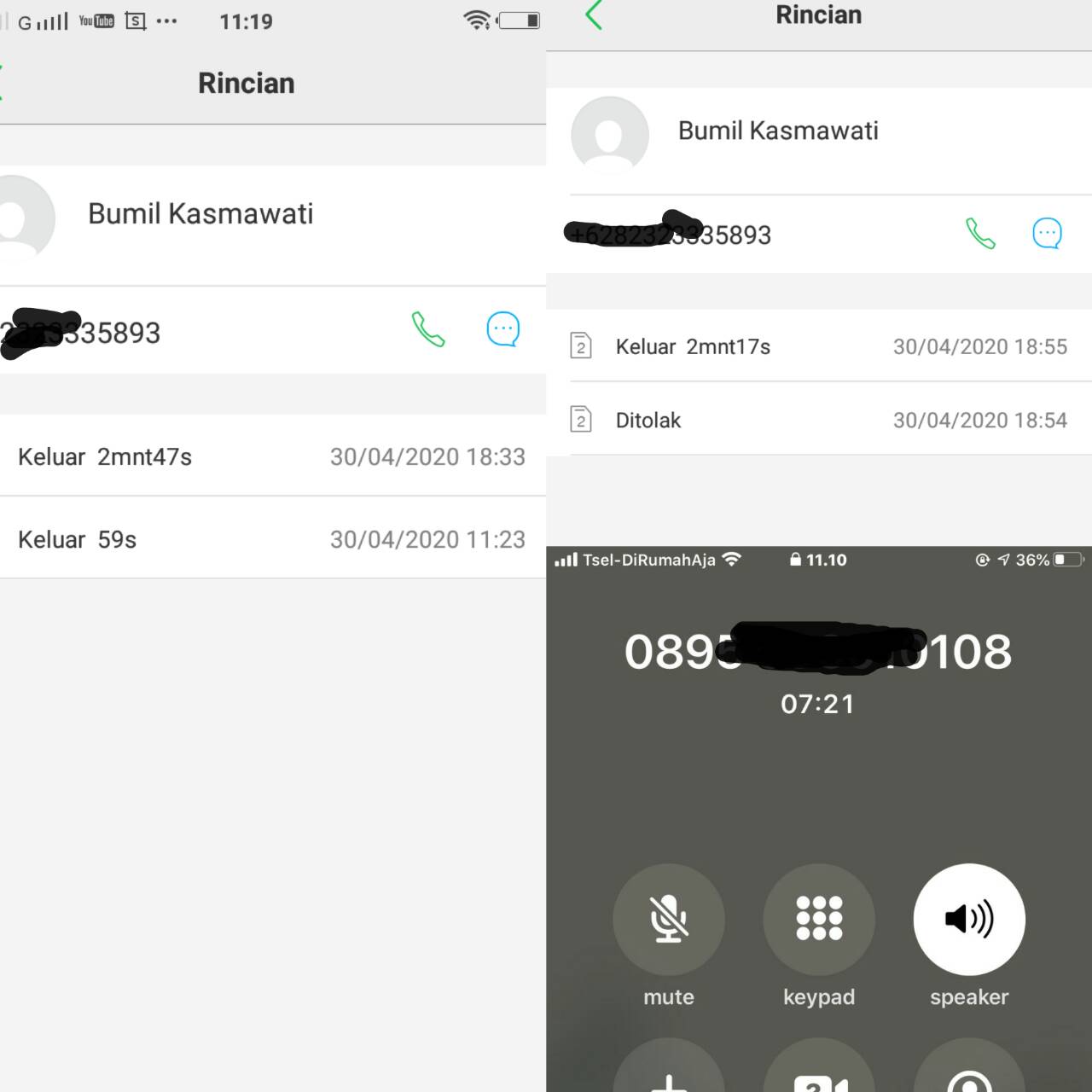 Follow Up Bu Kasmawati via Telepon