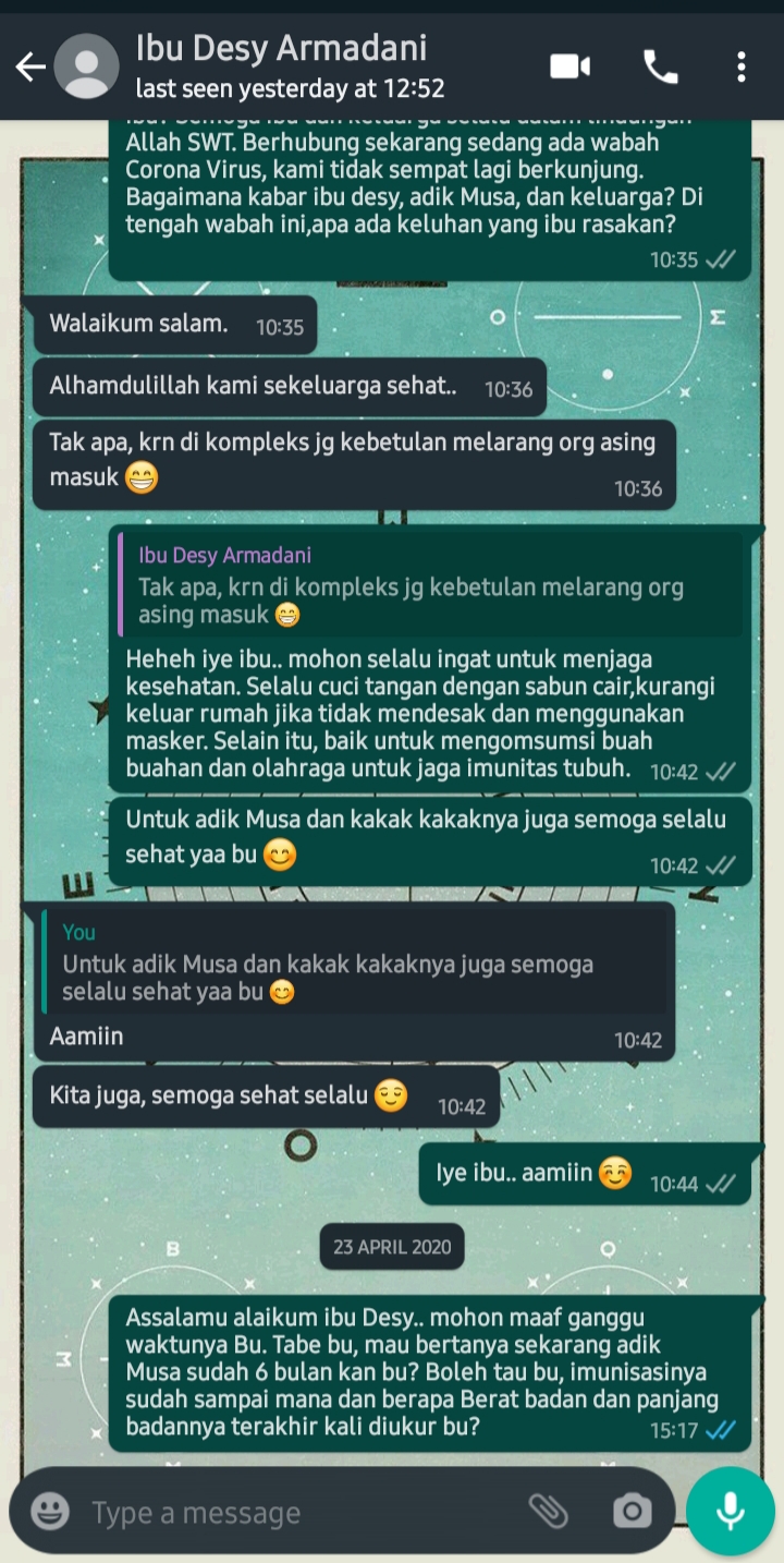 Memantau kabar adik Musa di tengah pandemi