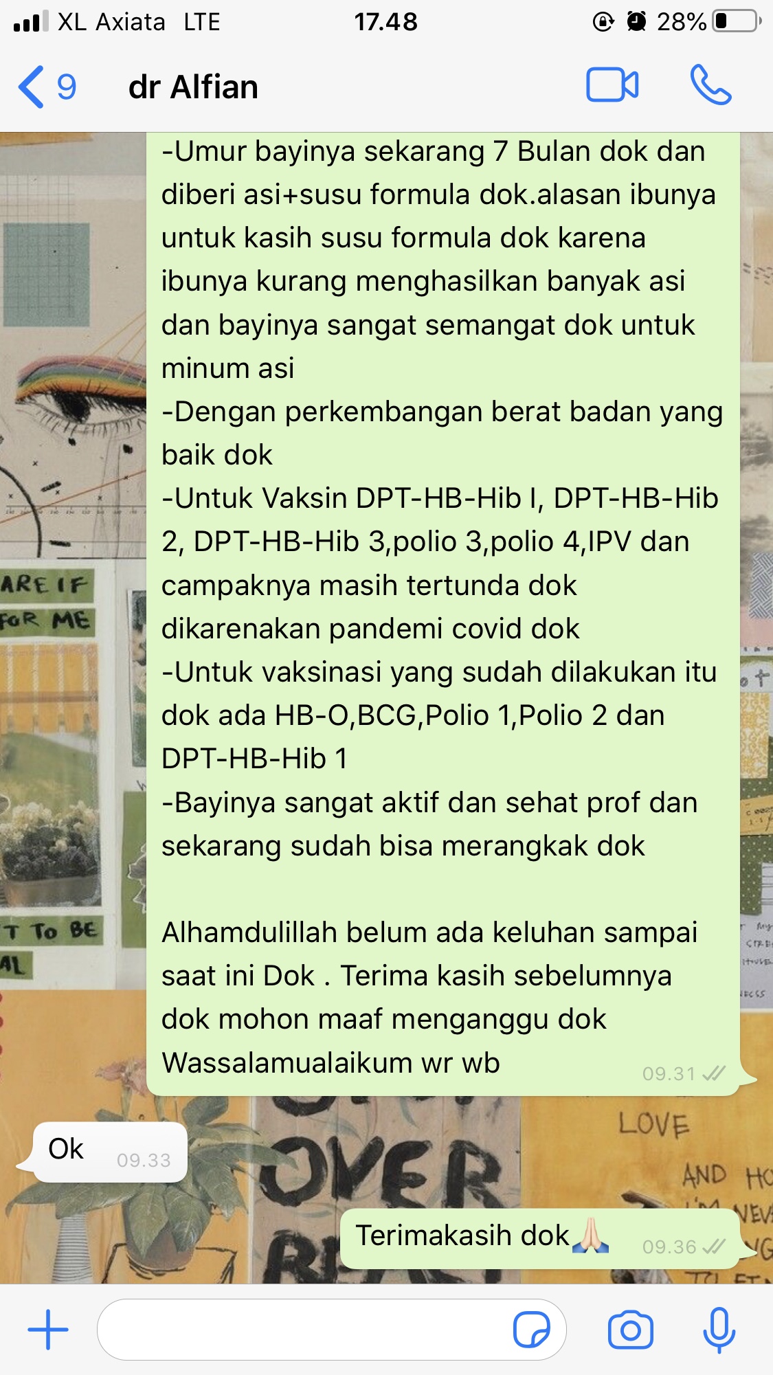 Laporan kepada dokter pembimbing