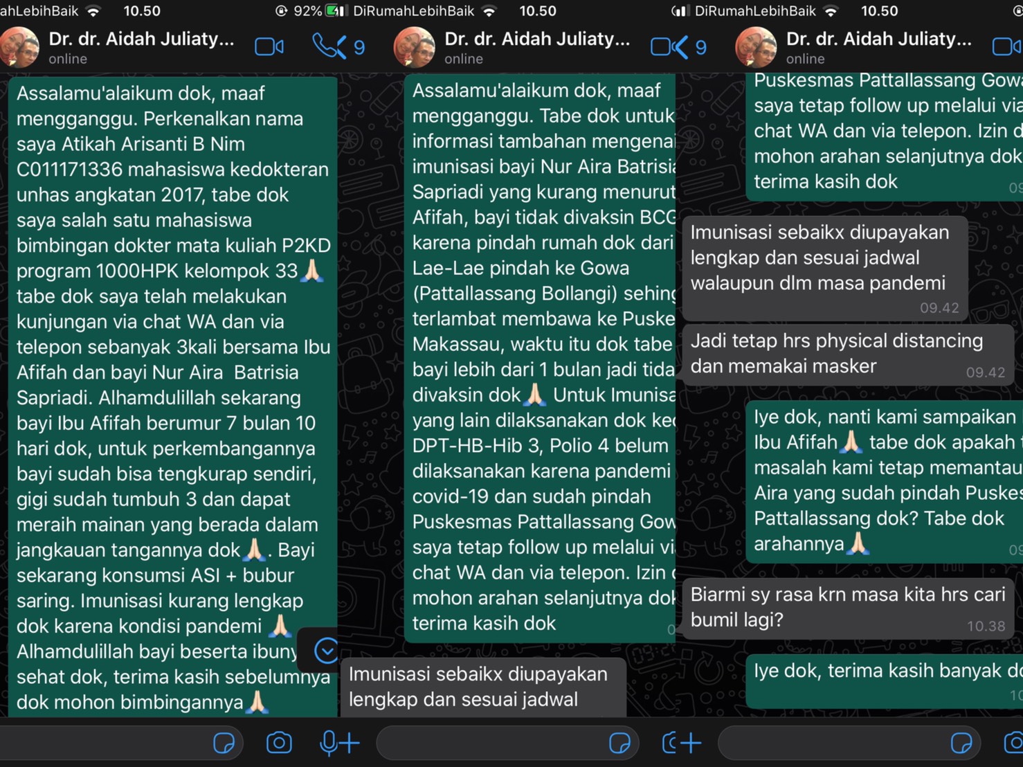 Diskusi Dengan Dosen Pembimbing Dr. dr. Aidah Juliaty Alimuddin Baso, Sp. A(K)