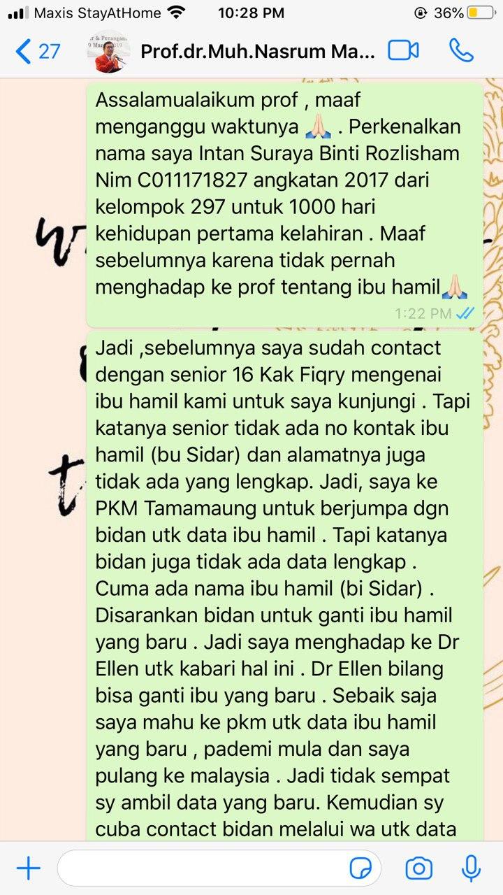 Laporan lanjutan kepada dokter pembimbing