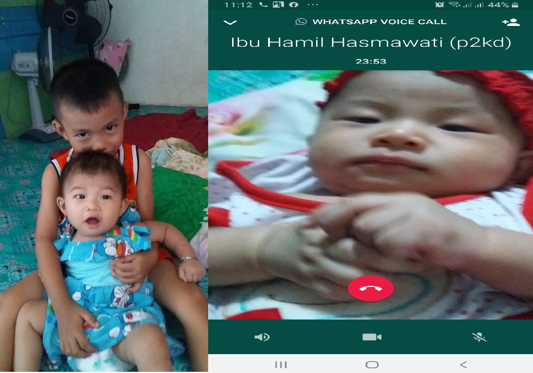 Menilik keadaan  adik Yumna melalui whatsapp