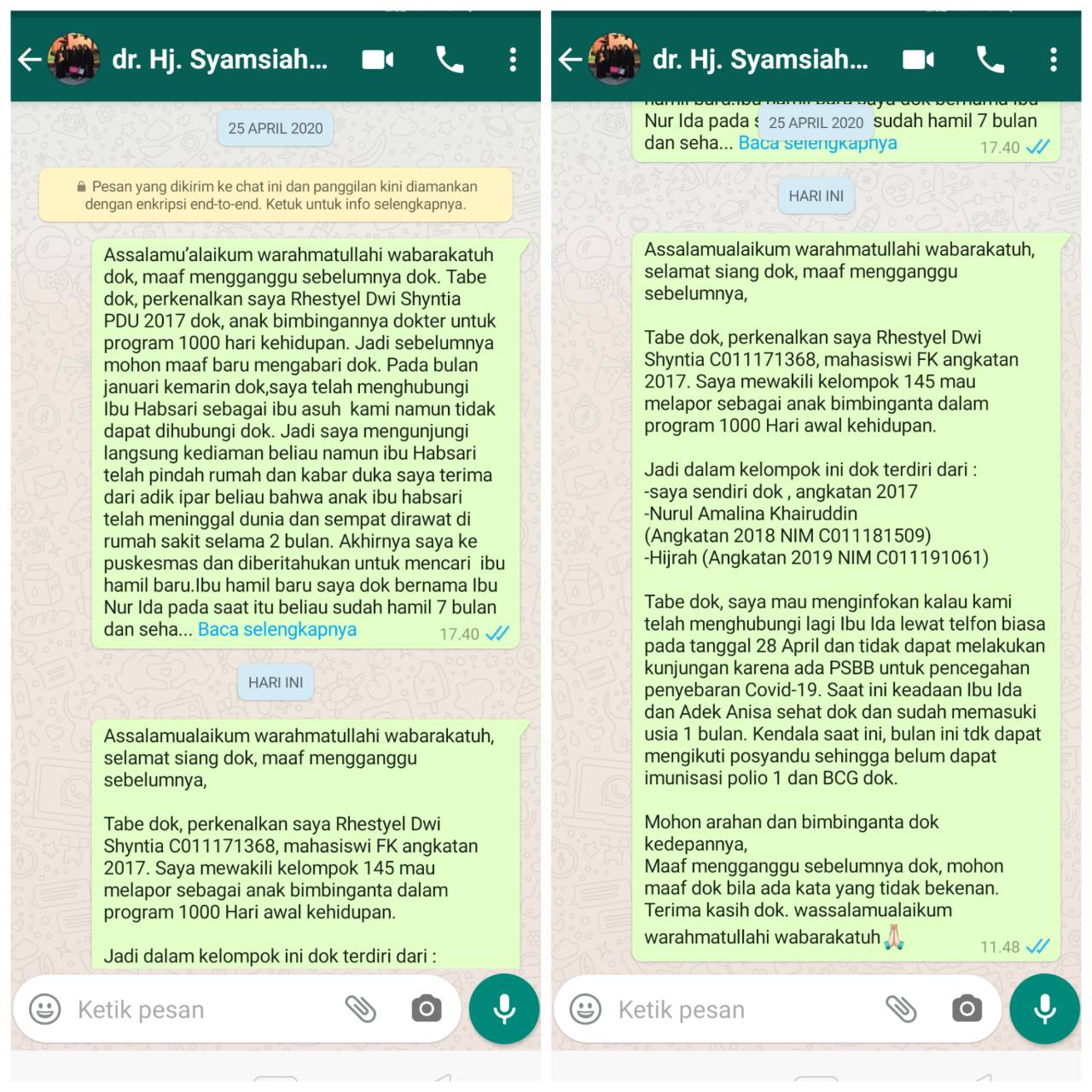 Diskusi dengan Dokter Pembimbing