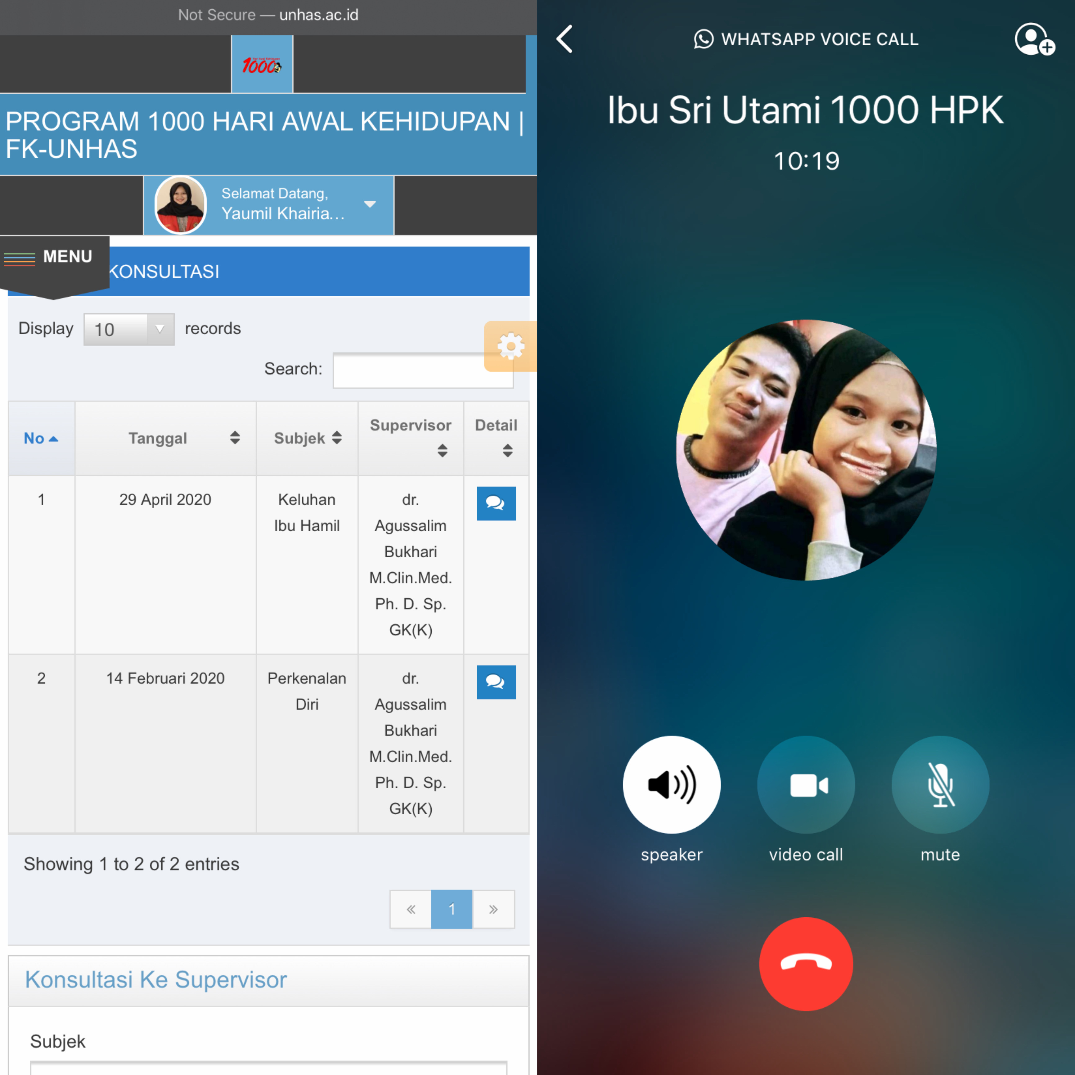 Follow Up Ibu Tami dan Luthfi (Konsultasi dengan Pembimbing)