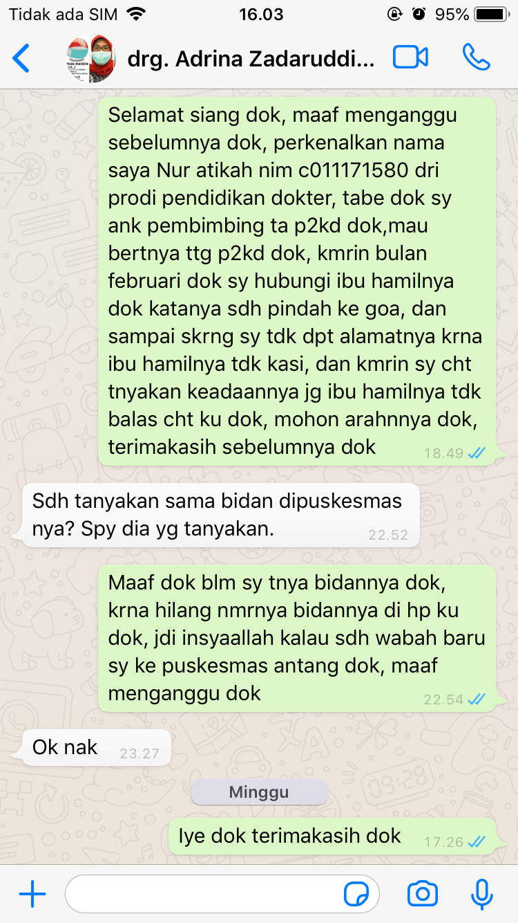 Konfirmasi ke dokter pembimbing