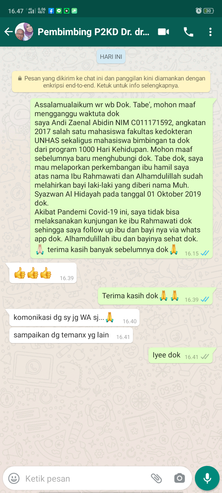 Laporan dengan Dokter Supervisor
