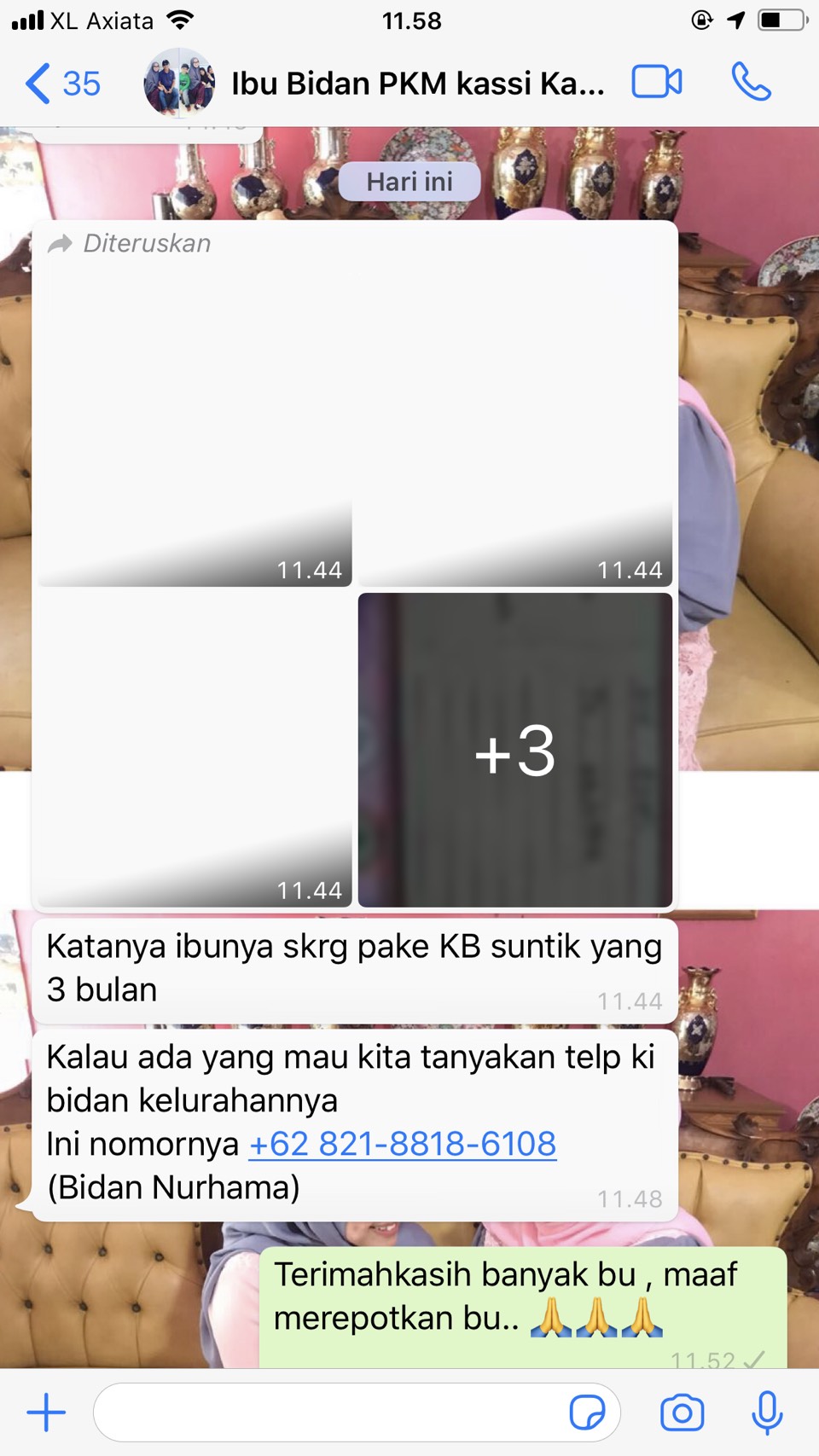 diskusi dengan bidan puskesmas Kassi kassi.