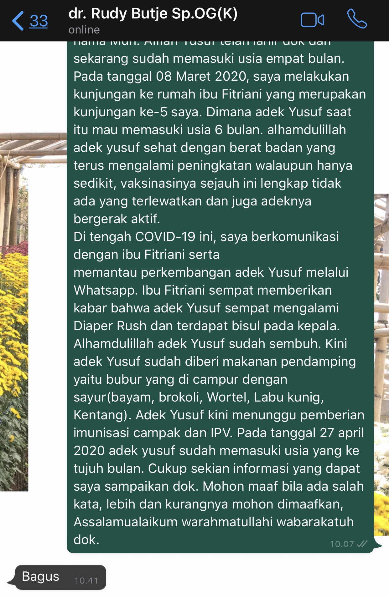 Konsultasi ke Dokter Pembimbing