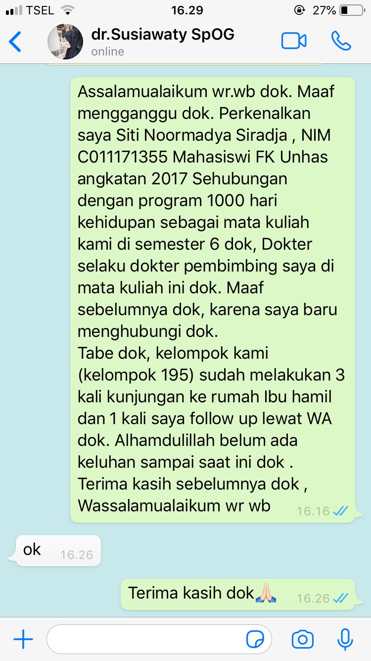 Konfirmasi ke Dokter Pembimbing
