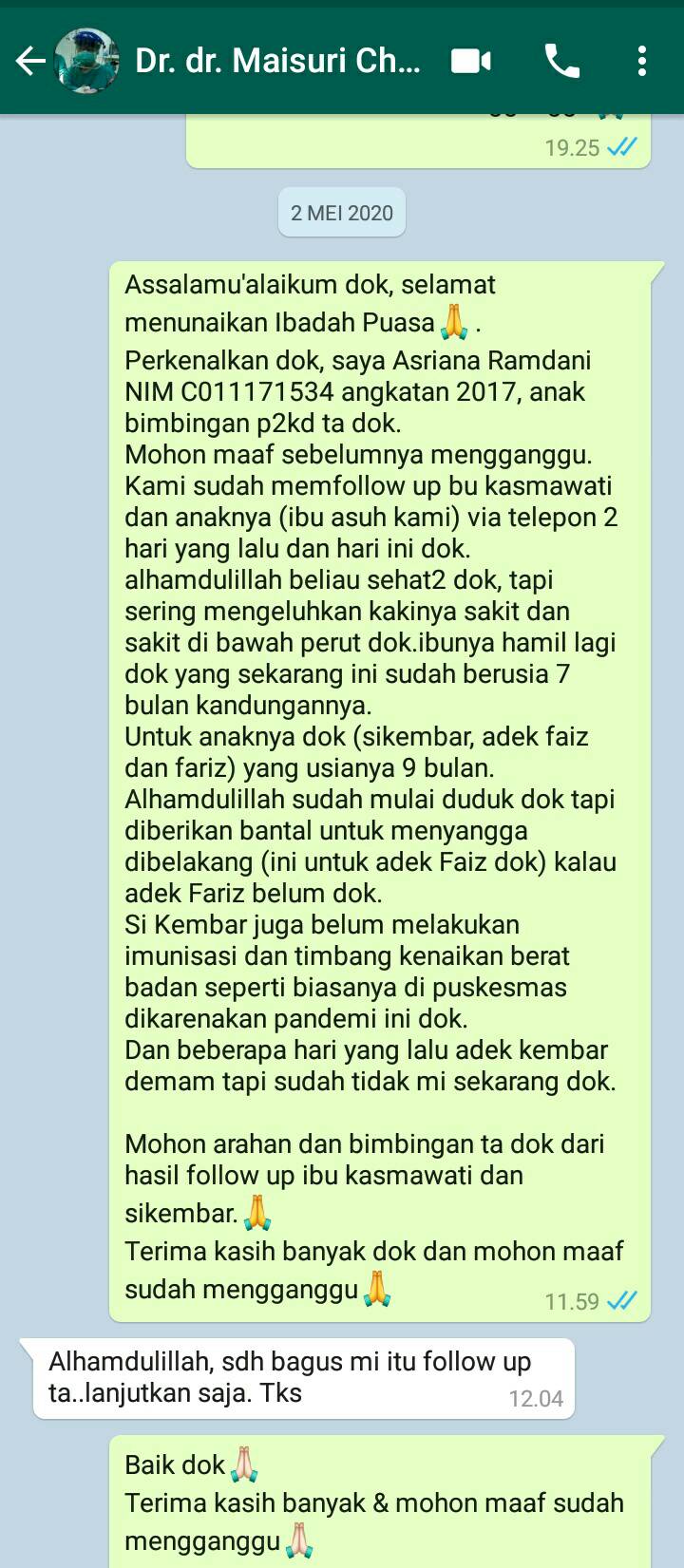 Konsultasi dan Melapor Ke Dokter Pembimbing