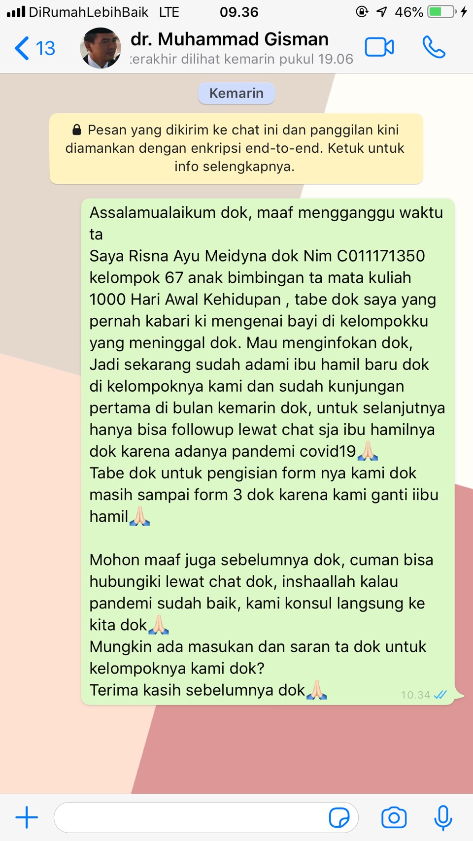 LAPORAN KE PEMBIMBING