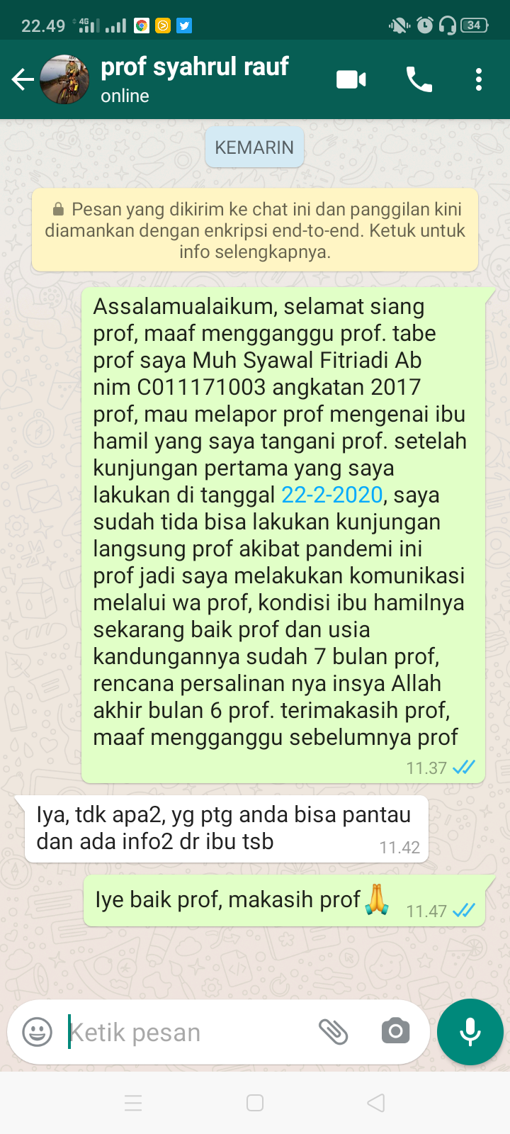 Diskusi dengan dokter Pembimbing 