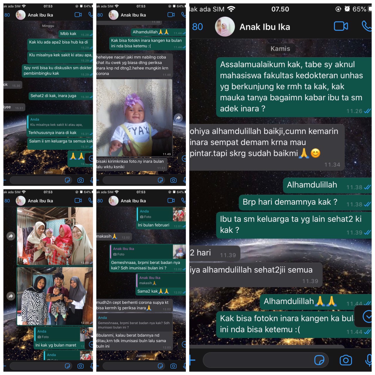 "Kabar Ibu Ika dan Keluarganya" chat via WA