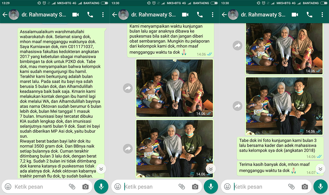 Laporan Perkembangan dari Bayi kepada Dokter Pembimbing