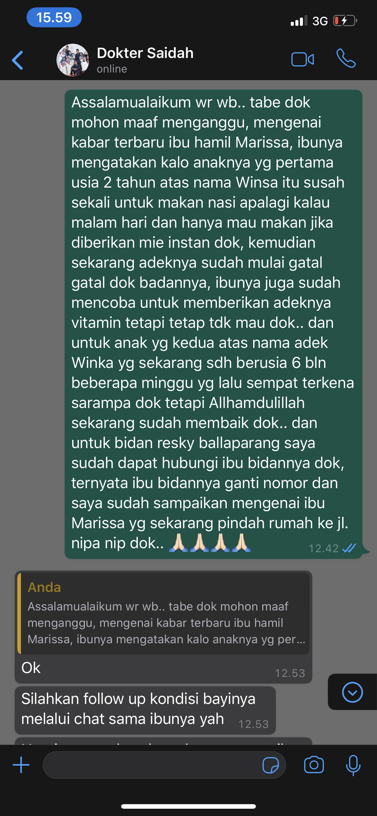 Berdiskusi bersama dokter Pembimbing 