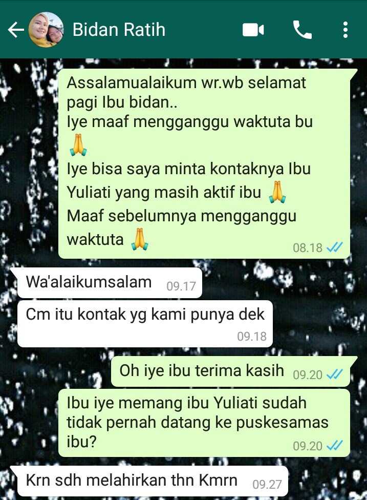 Konfirmasi dengan PKM toddopuli Bidan Ratih mengenai ibu hamil