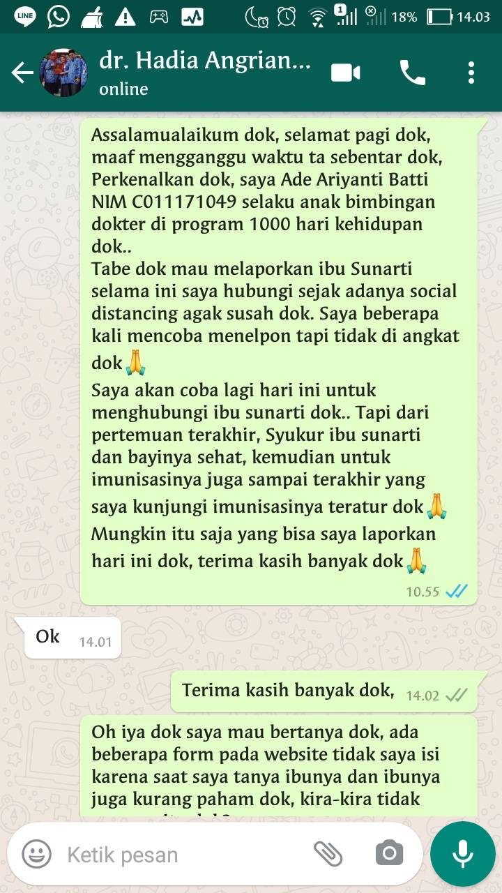Konsultasi dan Melaporkan hasil Follow Up kepada Dokter Pembimbing
