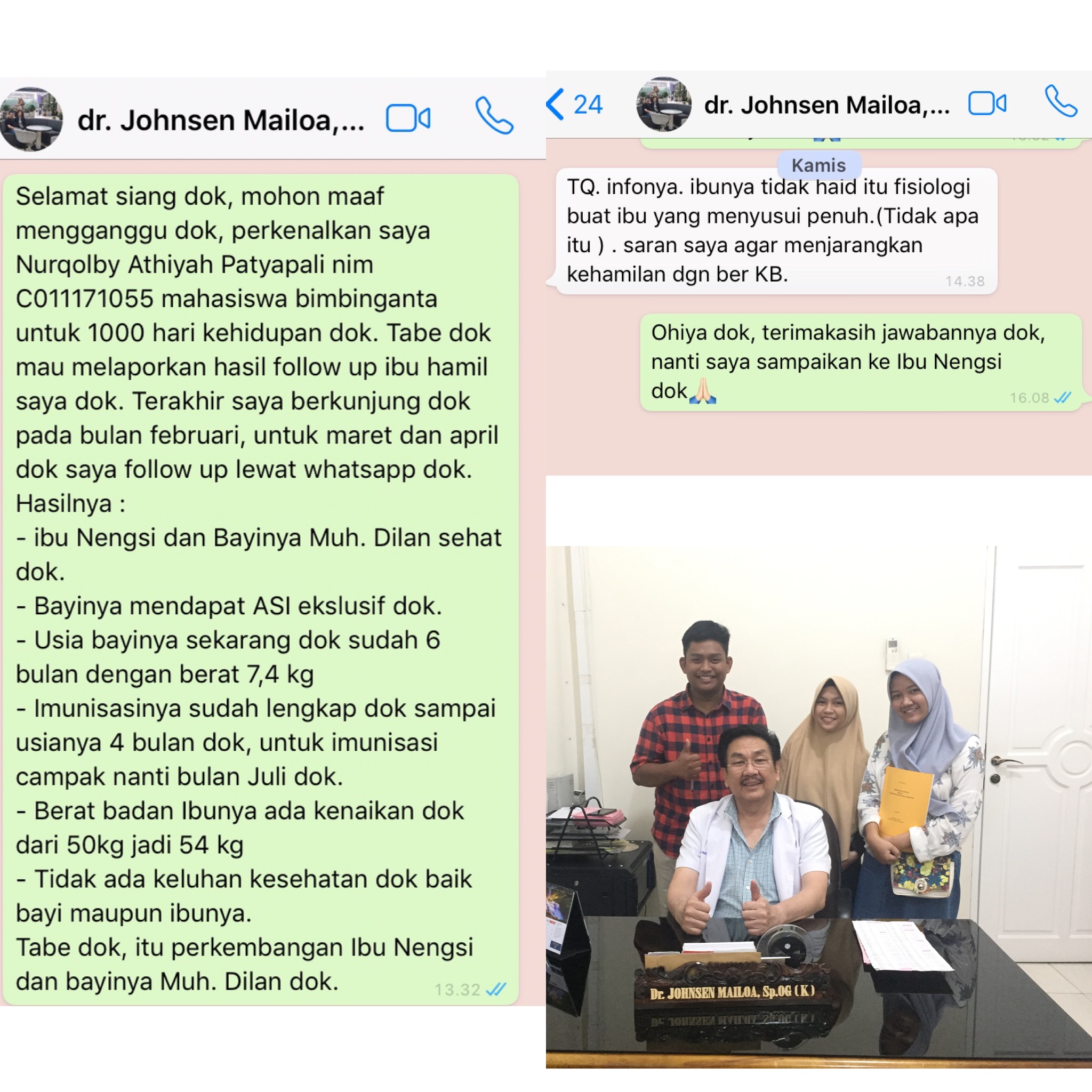 Konsultasi ke  Dokter Pembimbing Bulan Februari dan April...