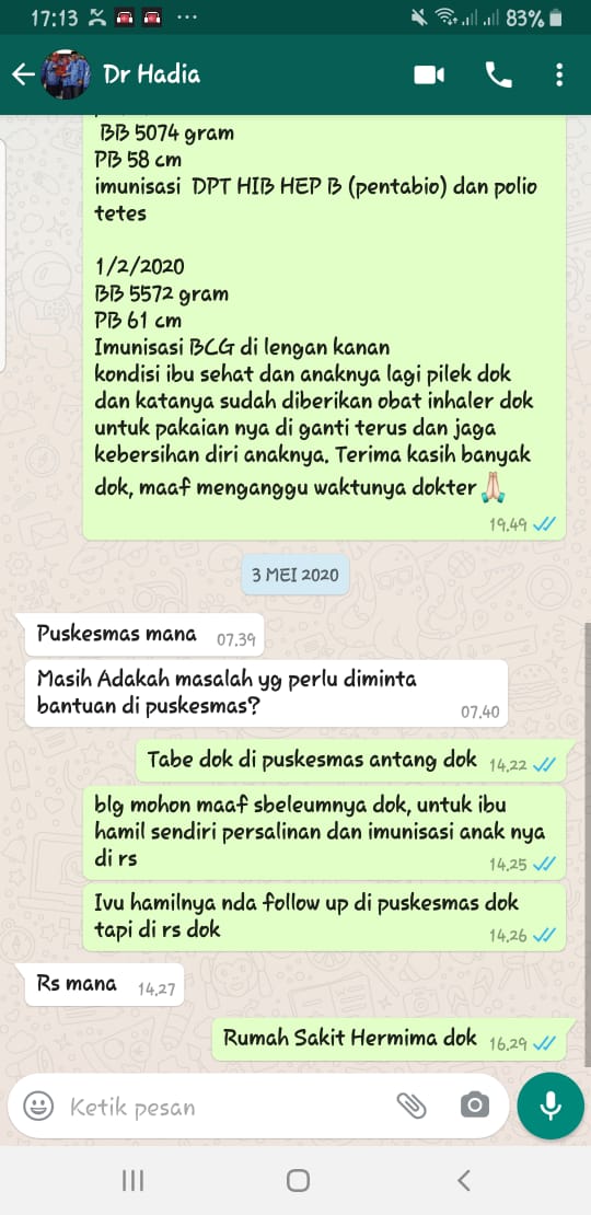 Laporan ke dokter pembimbing 