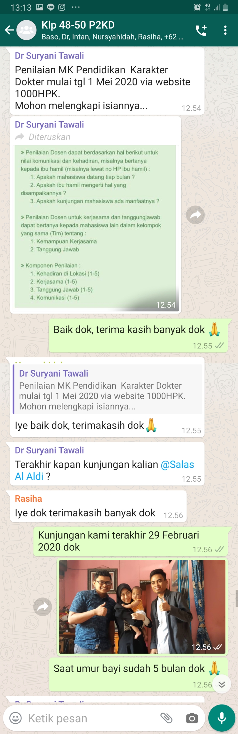 Komunikasi dengan Dokter Pembimbing kami