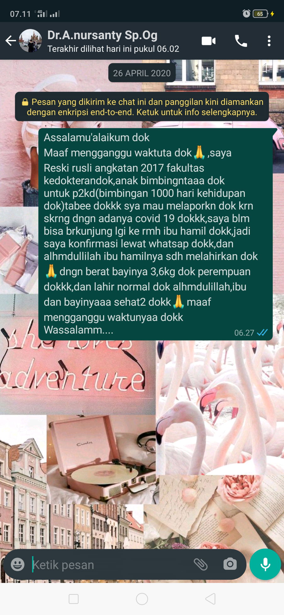 "Melapor ke dosen pembimbing"