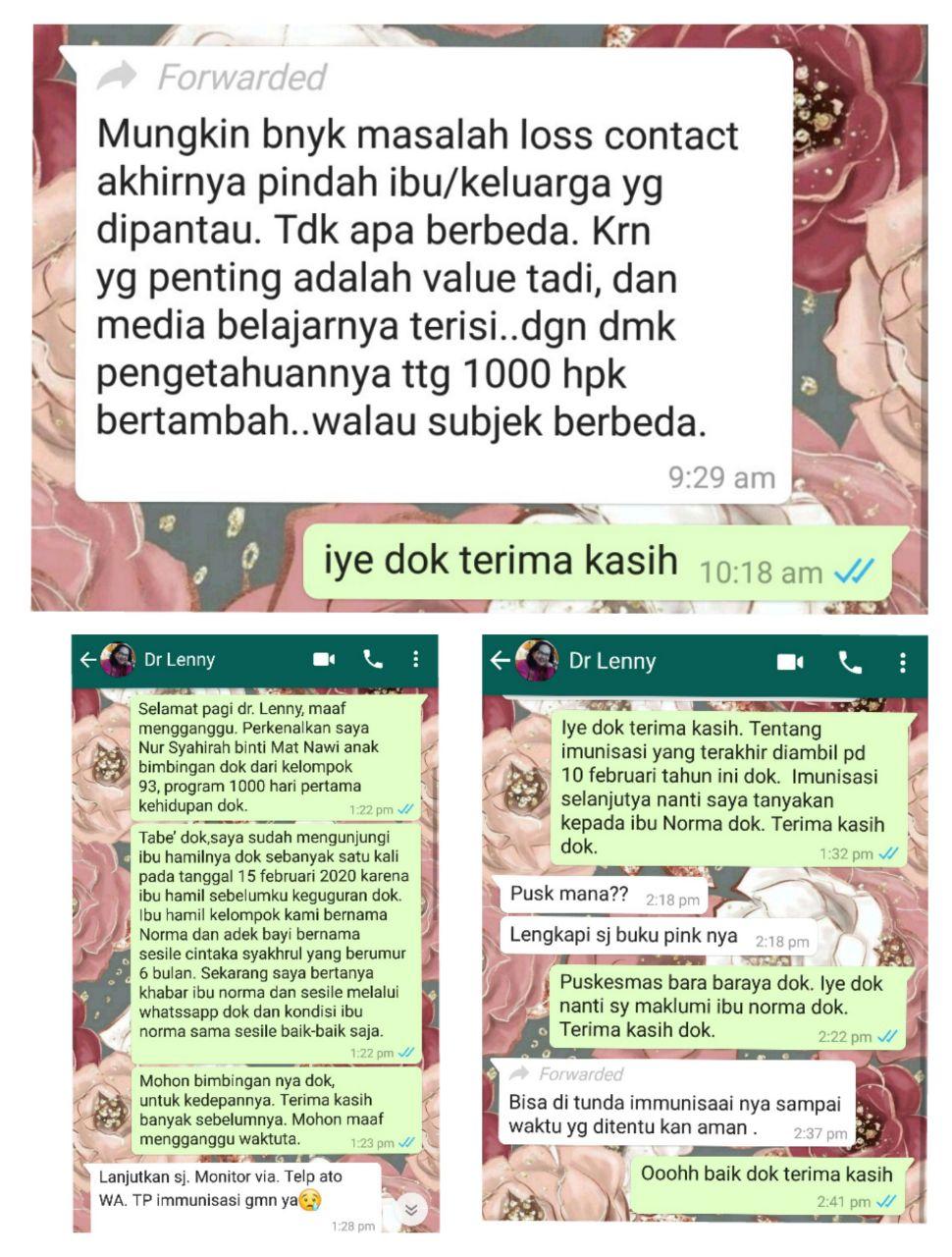 Laporan lanjutan dan diskusi bersama dokter pembimbing : dr. Lenny Maria Lisal, Sp. OG