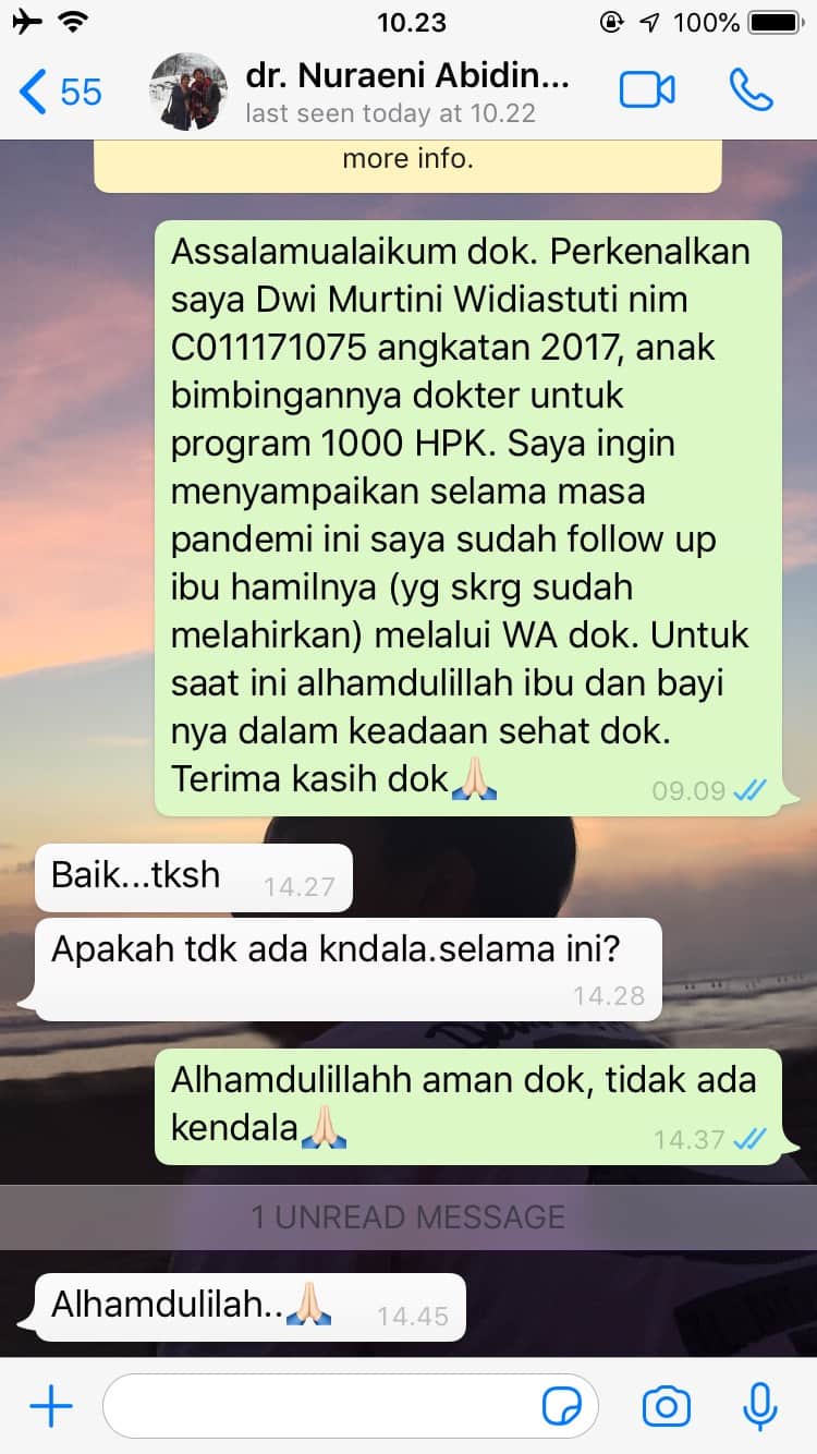 Terima kasih,dok (Melapor ke Dosen Pembimbing)