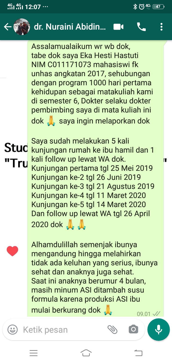 Konfirmasi ke Dokter Pembimbing